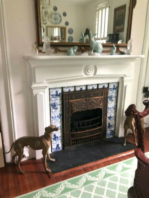 Fireplace Tiles Blue Delft Design Ceramic Tile 6 X - Etsy Ceramic Fireplace, Fireplace Hearth Tiles, Hearth Tiles, Fireplace Tiles, Fireplace Bookshelves, Wind Mill, Blue Delft, White Ceramic Tiles, White Fireplace