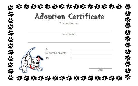 Pet Adoption Certificate Template - 10+ Best Ideas regarding Stuffed Animal Birth Certificate Template 7 Ideas Adoption Certificate Printable Free, Stuffed Animal Adoption Certificate, Stuffed Animal Adoption, Animal Adoption Certificate, Adoption Certificate Template, Dog Adoption Certificate, Cat Birth, Certificate Ideas, Pet Adoption Certificate