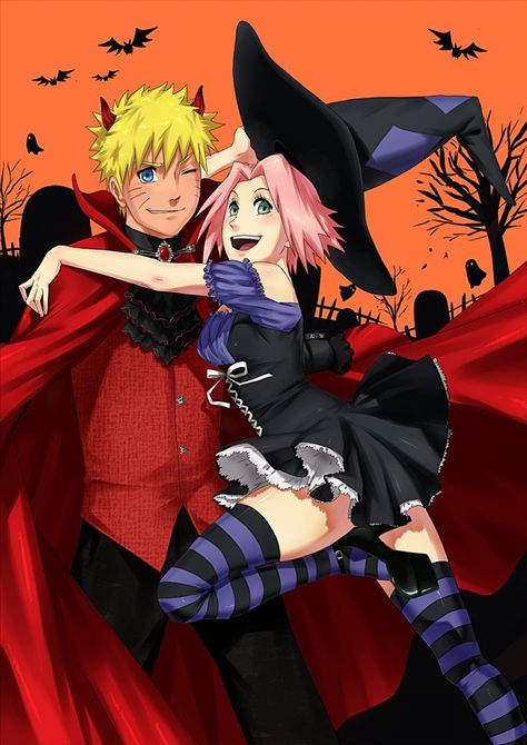 Naruto Mobile Wallpaper, Sakura And Naruto, Naruto Halloween, Naruto Mobile, Anime Traps, Feliz Halloween, Naruto Drawings, Anime Halloween, Video Team