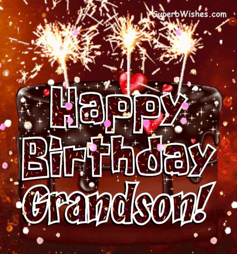 Happy Birthday Grandson Images, Grandson Birthday Wishes, Birthday Cake Slice, Animated Happy Birthday, Birthday Grandson, Happy Birthday Gif Images, Happy Birthday Grandson, Candle Gif, Animated Happy Birthday Wishes