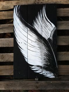 Handpainted angel wings on upcycled pallet boards. $55.00, via Etsy. Romantic Sunset Painting, Feather Art Projects, Wings Painting, Angel Wings Painting, Paintings On Wood, Angel Wings Art, Angel Wings Wall, Pallet Boards, Wings Art