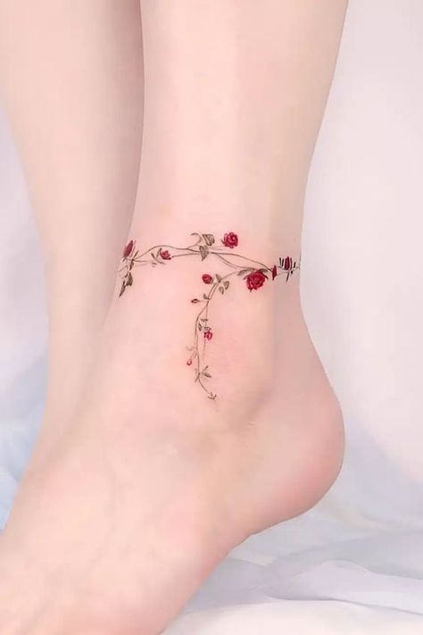 Colorful Feminine Tattoos, Rose And Vine Tattoo, Jewelry Tattoos For Women, Tattoo Ideas Roses, Charms Tattoo, Corpse Bride Tattoo, Bride Tattoo, Charm Tattoo, Tattoo Roses