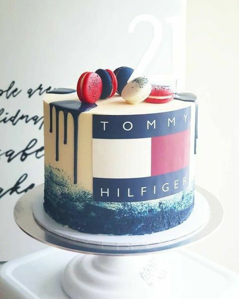 Tommy Hilfiger Cake, Cake Styles, Frosted Cake, 14th Birthday Cakes, Cake For Boyfriend, Cake Wraps, Custom Birthday Cakes, Edible Image Cake, Birthday Cake Chocolate