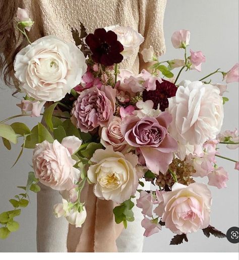 Winsome Floral, Mauve Wedding, Winter Bouquet, Purple Bouquet, Dusty Rose Wedding, Winter Wedding Flowers, White Bridal Bouquet, Floral Ribbon, Wedding Flower Inspiration