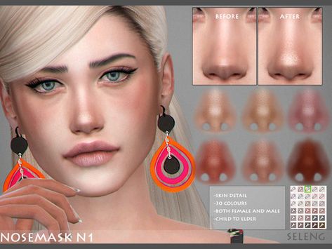 Nose mask for female and male  Found in TSR Category 'Sims 4 Female Skin Details' Sims 4 Skintones, Sims 3 Cc, Alpha Cc, Sims 4 Tsr, The Sims 4 Skin, Pelo Sims, Skin Details, Sims 4 Cc Makeup, Sims 4 Body Mods