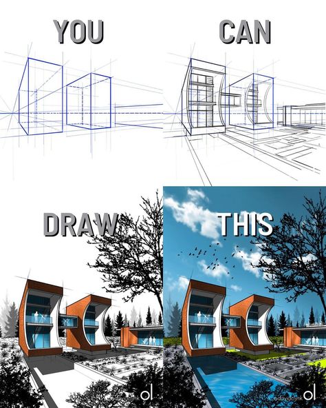 Procreate Perspective, Markers Drawing Architecture, Markers Drawing, Architecture Sketches, Drawing Architecture, Perspective Drawing Architecture, Architecture Drawing Plan, Architecture Sketchbook, Architecture Design Sketch