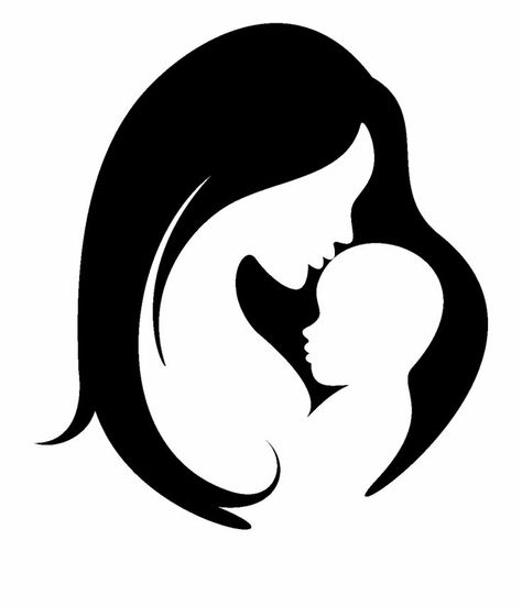 Mother Silhouette, Baby Cartoon Drawing, Baby Silhouette, Pregnancy Art, Fish Silhouette, Mother Images, Idee Cricut, Siluete Umane, Mother Art