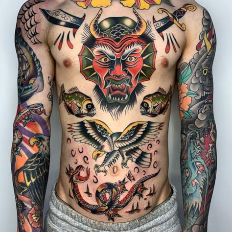 American Traditional Tattoos - The Honorable Society Los Angeles Traditional Tattoos Color, Tattoos Color, Tato Tradisional, Americana Tattoo, American Traditional Tattoos, Traditional Tattoo Old School, Traditional Style Tattoo, Tattoo Shading, American Tattoos