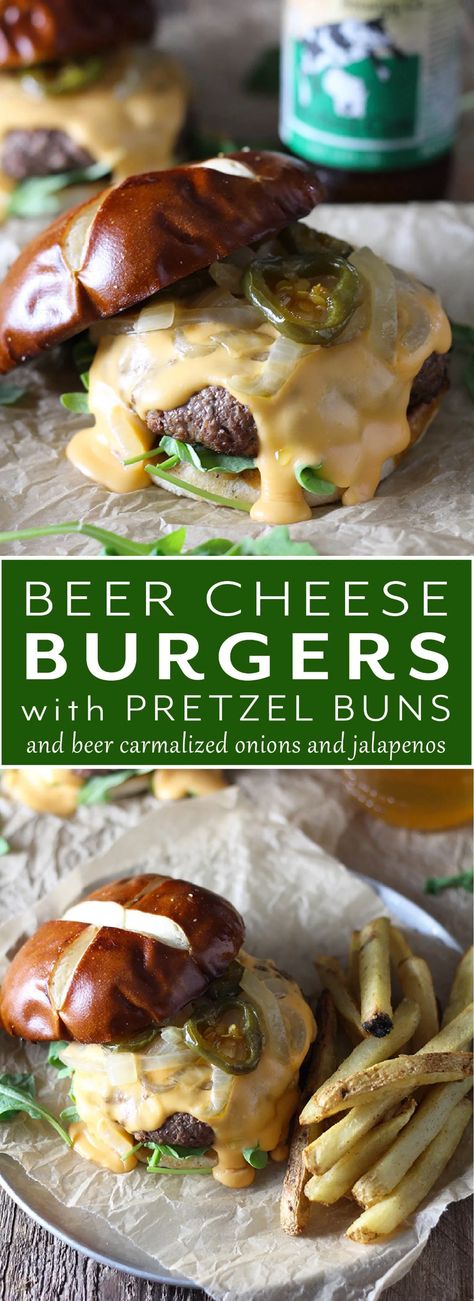 Cheese Burger Casserole, Pretzel Burger, Burger Casserole, Casserole Meals, Easy Homemade Burgers, Best Homemade Burgers, Healthy Burger Recipes, Pretzel Buns, Beer Cheese Sauce