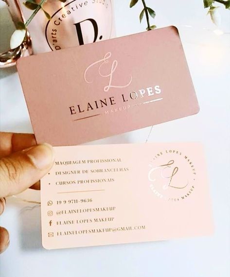 Elegant Business Cards Design, Maquillage On Fleek, Pink Business Card, Pink Business, Graphic Design Business Card, Makeup Artist Business Cards, Business Card Design Inspiration, Beauty Salon Interior, Graphic Design Business