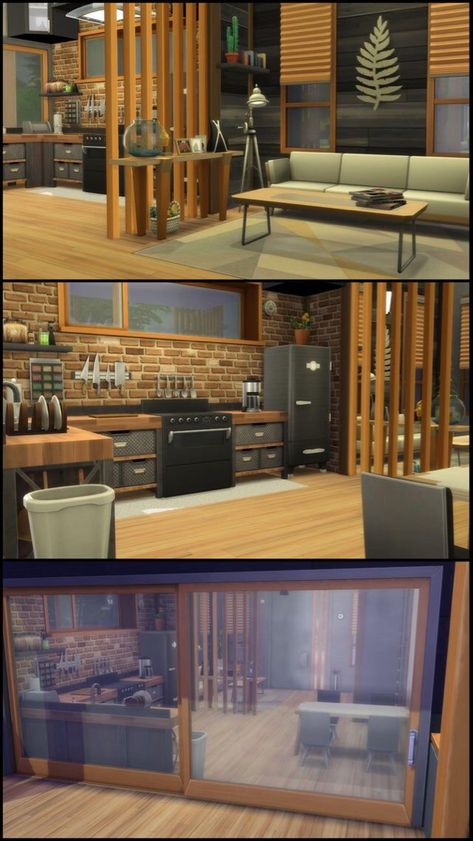 Sims 4 Penthouse, Big Kitchen Ideas, Penthouse Ideas, Sims 4 Kitchen, Sims 4 House Building, Sims 4 House Plans, Contemporary House Exterior, Sims 4 House Design, Casas The Sims 4