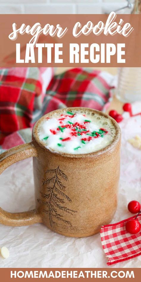 Sugar Cookie Latte (Starbucks Copycat) Sugar Cookie Latte Recipe, Sugar Cookie Latte, Steamed Milk At Home, Starbucks Ground Coffee, Warm Drinks Recipes, Copycat Starbucks Drinks, Starbucks Latte, Nespresso Recipes, Coffee Creamer Recipe