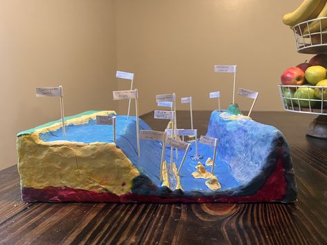 In Oceanography, we've been studying the topography of the seafloor and the different feature that are found there. Students had to build their own seafloor with all of the features we learned about. This is Nickolai's model- sensational! Seafloor Spreading, Ocean Floor, Oceanography, Marine Biology, Container House, Biology, Flooring