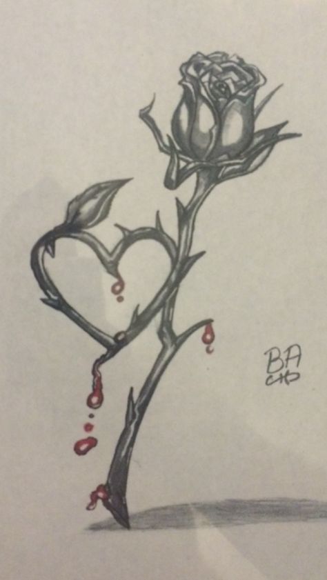 Red Rose Drawing, Skull Rose Tattoos, Drawing Blood, Red Aesthetic Grunge, Eagle Drawing, Rose Sketch, Tattoo Patterns, Aesthetic Roses, Sketch Paper