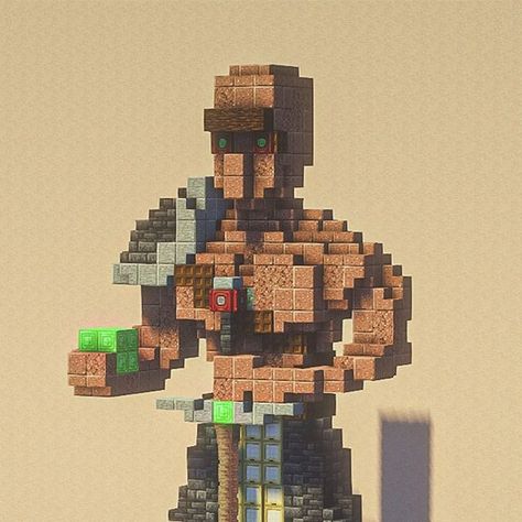 1,594 likes, 16 comments - Jon & Patchon Channel (@jonepatchon) on Instagram: "⛏️ Villager statue idea 🌳 We put the construction in the studio to be seen in more detail..." Minecraft Villager Statue, Minecraft Statues Blueprints, Villager Statue, Minecraft Statue, Build Minecraft, Minecraft Statues, Architecture Drawing Plan, Minecraft Inspiration, Minecraft Plans