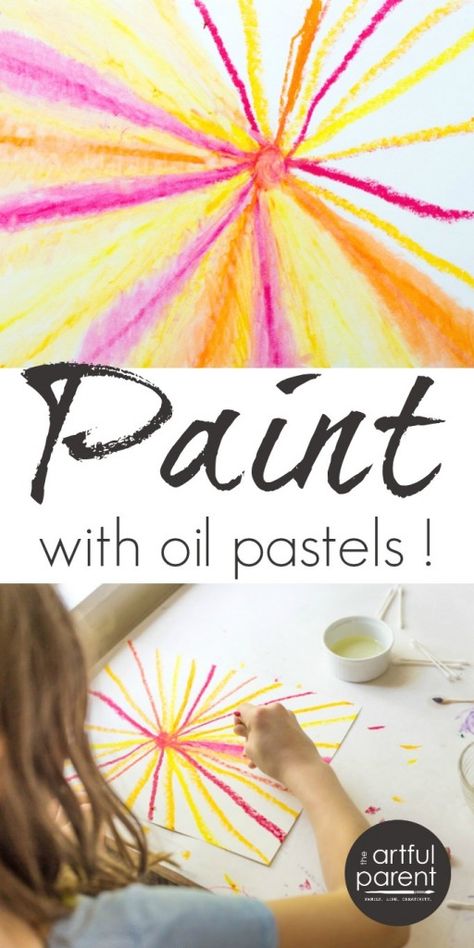 Oil Pastel Painting - Easy and Fun for Kids and Adults April Art Ideas, Painting With Kids, Simple Oil Painting, Painting Pastel, Oil Pastel Paintings, Painting Activities, Painting Easy, Oil Pastel Art, Oil Pastel Drawings