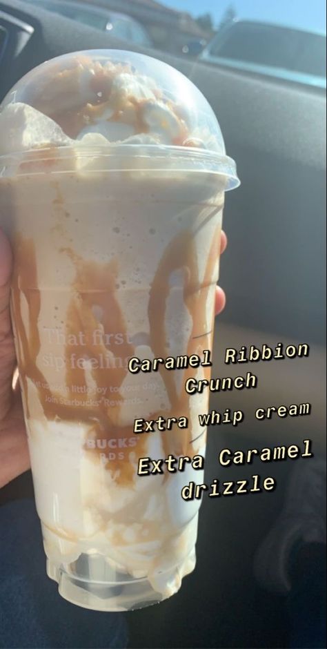 Starbucks Drinks Recommendations, Starbucks Frappuccino Orders With Coffee, Starbucks Drink Recommendations, Starbucks Recipes Fall, Starbucks Recommendations, Starbucks Frappuccino Orders, Caramel Ribbon Crunch, Starbucks Drink Menu, Starbucks Secret Menu Recipes