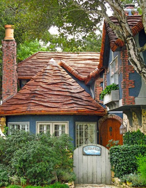 THE FAIRYTALE COTTAGES OF CARMEL- A SLIDESHOW | Once upon a time..Tales from Carmel by the Sea Fairy Tale Cottage House Plans, Fairytale Houses, Cottages By The Sea, Small Cabin Plans, Fairytale House, Storybook Homes, Fairytale Cottage, Quaint Cottage, Storybook Cottage