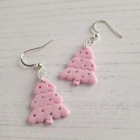 Pink Themed Christmas Tree, Pink Themed Christmas, Leopard Print Christmas, Dreaming Of A Pink Christmas, A Pink Christmas, Themed Christmas Tree, Themed Christmas, Tree Earrings, Christmas Tree Earrings