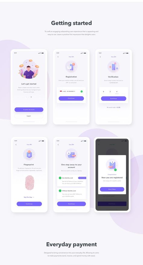 Registration app design inspiration. #appdesign App Mobile Design, Onboarding App, Application Ui Design, Ui Design Mobile, App Design Layout, Android App Design, Ios App Design, Web Design Mobile, Desain Ui