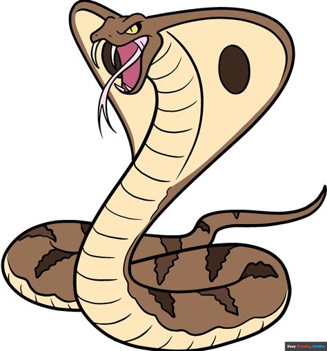 How to Draw a Cobra Featured Image King Cobra Drawing, Cobra Drawing, Black Mamba Snake, King Cobra Snake, Cobra Art, Snake Drawing, Easy Drawing Tutorial, Cool Paper Crafts, Popular Cartoons