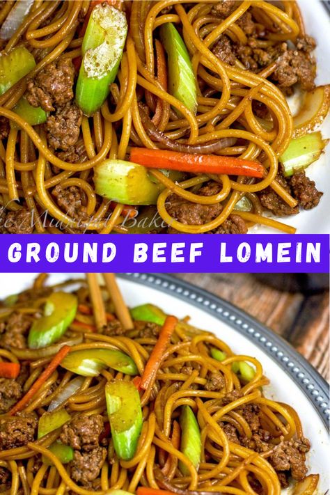 Ground Beef Lo Mein Recipe Easy, Best Beef Lo Mein Recipe, Homemade Beef Lo Mein, Ground Beef Lo Mein, Low Mein Recipe, Beef Lo Mein Blackstone, Lo Mein Recipe Plain, Low Carb Ground Beef Recipes, Asian Ground Beef Recipes