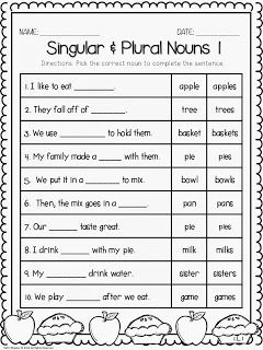 1st Grade Fantabulous Nouns Worksheet Kindergarten, Nouns First Grade, Teaching Nouns, Plurals Worksheets, Plural Nouns Worksheet, Nouns Activities, Grade Three, Singular And Plural Nouns, Grammar For Kids