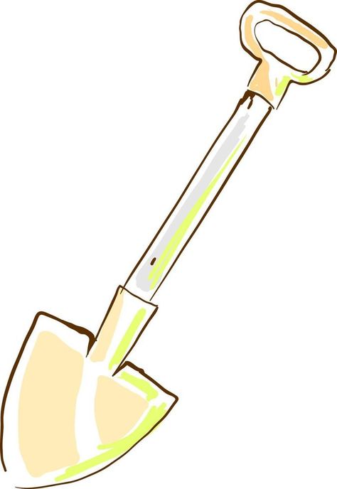 Shovel drawing, illustration, vector on white background. Shovel Drawing, Colourful Background, Black Drawing, Background Background, Background White, Illustration Vector, Shovel, Colorful Backgrounds, White Background