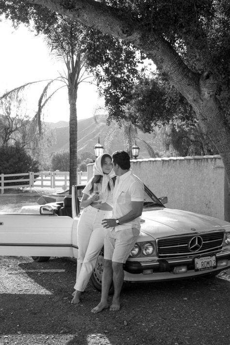 Behind the Scenes: Our Vintage Car Photoshoot · But What Should I Wear Old Style Photoshoot, Car Photoshoot Couple, Couple Car Poses, Vintage Car Shoot, Vintage Car Photoshoot, Car Engagement Photos, Car Couple, Classic Car Photoshoot, Couples Vintage