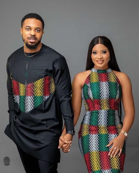 Ankara Couple Outfit, Outfit For Couples, Couples African Outfits, Prewedding Photoshoot, Dress Ankara, African Attire For Men, Couples Outfit, African Print Clothing, Dinner Dress Classy