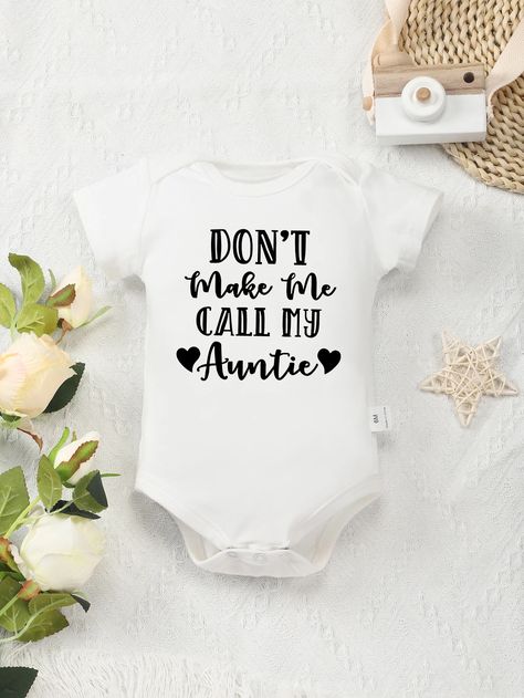 Baby Girl Clothes High Quality Cotton Gift Onesie Don't Make Me Call My Auntie Print Funny Cute Auntie Onesies, Onesie Ideas, Auntie Baby, Cute Newborn, Bodysuit White, Cotton Gift, Cotton Gifts, Newborn Boy, Girl Clothes