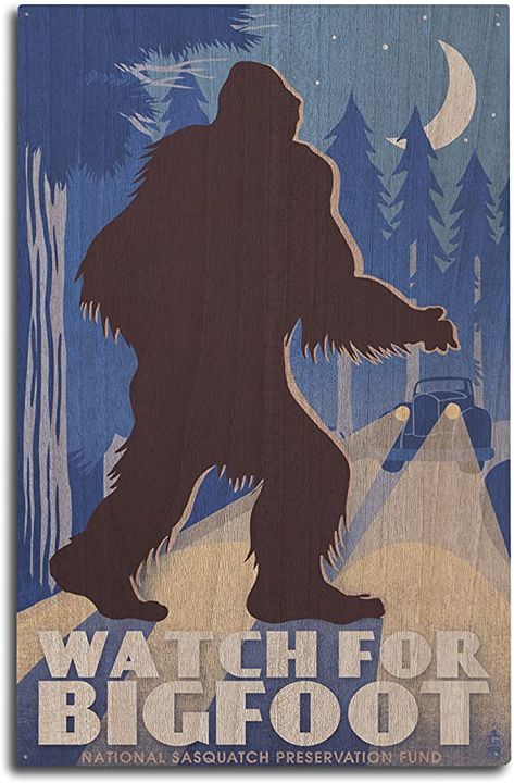 Bigfoot Aesthetic, Cryptid Poster, Sasquatch Sign, Bigfoot Poster, Manifestations Board, Cherokee Tattoos, Cryptid Art, Bigfoot Pictures, Hang Wall Decor