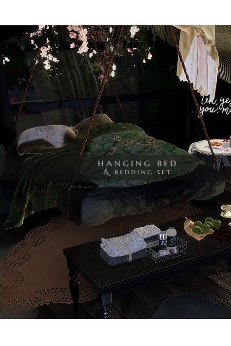 Hanging Bed Sims 4 Cc, Sims 4 Bed Canopy, Sims 4 Hanging Bed, Sims 4 Cc Room Decor Grunge, Sims 4 Cc Hammock, Sims 4 Cc Circle Bed, Sims 4 Functional Bed Cc, Sims 4 Witch Cc Furniture, Sims 4 Beds