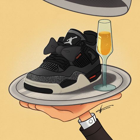 Sneaker Art Illustration, Jordan 4 Wallpaper Iphone, Sneaker Art Drawing, Jordan Retro 4 Royalty, Sneaker Illustration, Fancy Sneakers, Nike Poster, Hypebeast Art, Sneakers Illustration