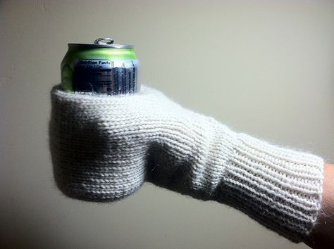 Crochet Beer, Beer Koozie, Knitting Mittens, Mitten Pattern, Holding Coffee, Knitted Mittens Pattern, Drink Cozies, Hands Holding, Mittens Pattern