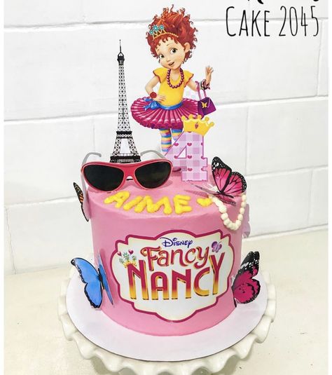 Fancy Nancy Cake Ideas, Fancy Nancy Birthday Party Ideas Cakes, Fancy Nancy Birthday Cake, Fancy Nancy Cake, Fancy Nancy Birthday, Fancy Nancy Clancy, 2023 Cake, Fancy Nancy Party, Children Cake