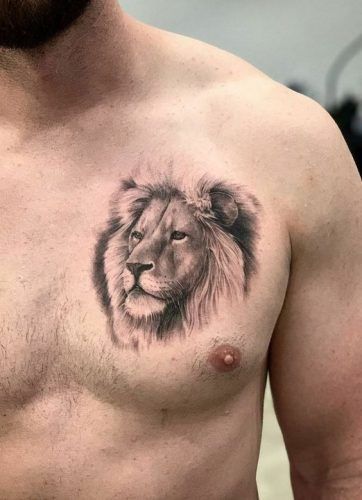 Roar with Confidence: 20 Lion Tattoo on Chest Design Ideas - besttattoo.wiki - Unveiling Exquisite Ink Art Lion Chest Tattoo, Lion Shoulder Tattoo, Small Lion Tattoo, Lion Forearm Tattoos, Best Small Tattoos, Lion Tattoo Sleeves, Small Chest Tattoos, Mens Lion Tattoo, Lion Head Tattoos