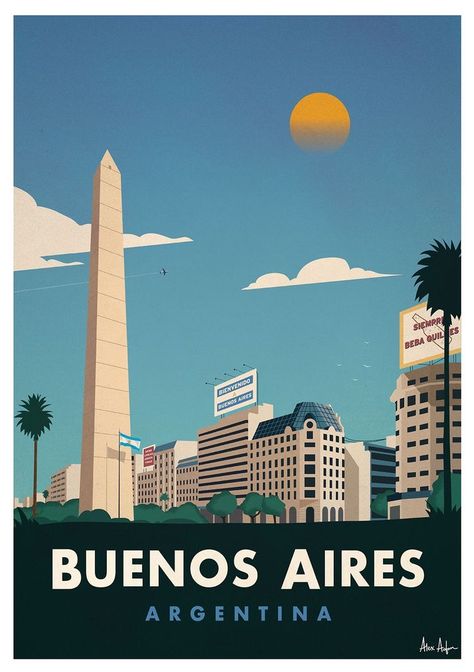 Buenos Aires Travel, Argentina Travel, Retro Travel Poster, Poster Vintage, Travel Themes, Illustrations And Posters, Vintage Travel Posters, Vintage Travel, Retro Poster