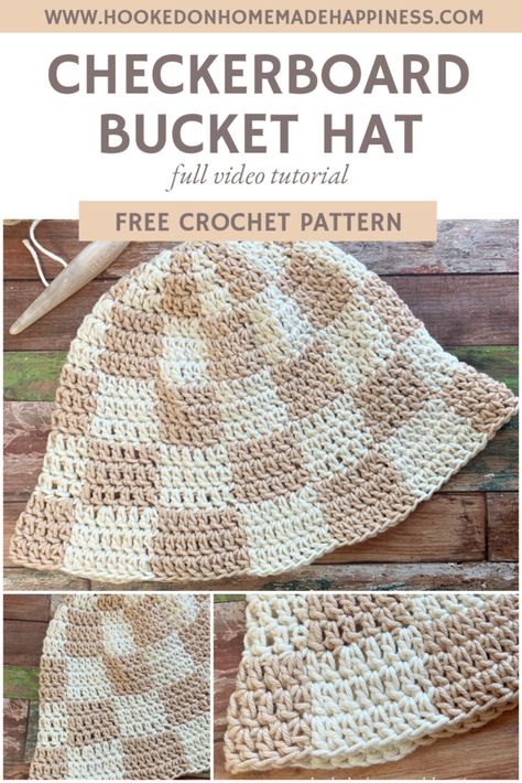 Bucket Hat Pattern Free, Bucket Hat Crochet Pattern, Pola Topi, Bucket Hat Crochet, Bucket Hat Pattern, Crochet Summer Hats, Hat Patterns Free, Hat Crochet Pattern, Crochet Hat Free