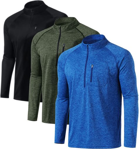 PRICES MAY VARY. *Alert: True to size : Please follow the size examples below*(EX: Size ''Large recommended'' - Size for 6'' 215 lbs.) (EX: Size ''Medium'' 5'9''165 lbs.) ATHLIO Men's 1/4 Zip Workout Shirts designed for sports & outdoor activities. [Materials] 100% Polyester fabric has a soft hand feel, lightweight, durability, breathability, moisture-wicking properties. [4-Way Stretch] Great elasticity give enhanced mobility and support. [Sun Protection] Sun protective fabric protects your skin Mens Running Clothes, Mens 1/4 Zip, Compression Pants, Compression Shirt, Leisure Activities, 1/4 Zip Pullover, Black Neon, Essential Items, 4 Way Stretch Fabric