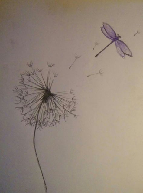 Dragonfly And Dandelion Tattoo Design, Dragonfly With Dandelion Tattoo, Dragonfly And Dandelion Tattoo, Dragonfly Tattoo Design With Flowers, Dandelion Tattoo Design, Small Dragonfly Tattoo, Delicate Tattoos For Women, Moth Tattoo Design, Animal Tattoo Ideas