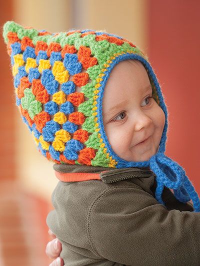 Crochet a kids Granny square hat pattern Granny Square Christmas, Crochet Poncho Kids, Motifs Granny Square, Poncho Au Crochet, Granny Square Haken, شال كروشيه, Crochet Mignon, Confection Au Crochet, Crocheted Hat