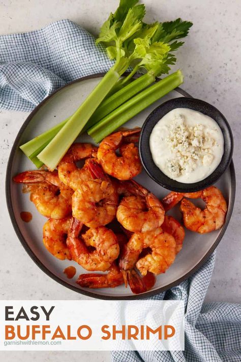 Buffalo sprimp are ALWAYS a hit with a crowd. This easy Buffalo shrimp is a tasty go-to appetizer that can be made in 30 minutes. Big, juicy shrimp are seared and tossed into a buttery, spicy sauce and served with ranch and blue cheese! Buffalo Shrimp Recipes, Buffalo Shrimp, Big Juicy, Hot Appetizers, Juicy Shrimp, Best Party Food, Quick And Easy Appetizers, Shrimp Recipes Easy, Amazing Appetizers