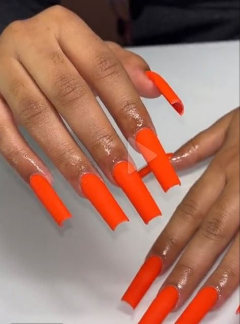 Long matte orange tapered square nails. #nails #nailart #nailpolish #nailsofinstagram #naildesign #nailstagram #nailideas #nailinspiration #nailartideas #gelnails #gelpolish #acrylicnaildesigns #pressonnails Orange Tapered Square Nails, Tapered Square Nails, Tapered Square, Tangerine Orange, Square Nails, Acrylic Nail Designs, Nails Nails, Nails Nailart, Nails Inspiration