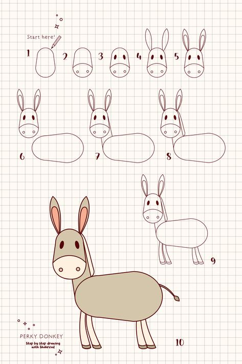 DRAW STEP BY STEP: Let’s Draw Farm Animals, For Children | Simple and Easy Drawing Techniques for Kids How To Draw Farm Animals Step By Step, Draw Farm Animals, Animals For Children, Doodle Doodle, Draw Step By Step, Easy Doodle, How To Draw Steps, Easy Doodle Art, Rock Ideas