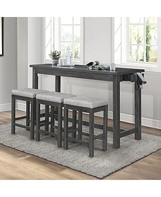 Kitchen Dinette Ideas, Dining Table Decor Everyday, Counter Height Dining Room Tables, Counter Height Table Sets, Table Behind Couch, Dining Table Height, Dining Table Placemats, Wooden Counter, Unique Furniture Pieces