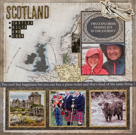 @csmscrapbooker @kdgowdy @echoparkpaper #scrapbooking #kimgowdy #transatlantictravel @tombowus @stampinup #scotland #castle #kilt #coos #explore Castle Scrapbook Layouts, Scotland Scrapbook Ideas, Scotland Scrapbook Layouts, Travel Scrapbook Layouts, Scotland Scrapbook, Ireland Scrapbook, London Scrapbook, Europe Scrapbook, Europe Pictures