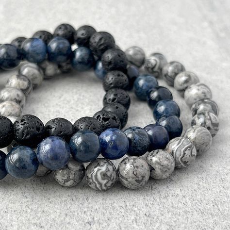 Hand beads/ wrist beads /beaded bracelets Price: N 19,000 Naira Product Details: Gemstone : 10mm Dumortierite, Grey Picasso Jasper & Black Lava Bracelet Set Handmade : Yes Can Be Customized : Yes Send a DM to place order or Call / Whatsaap 09036117646 Location Lagos, Nigeria Delivery: Worldwide #shamballa #shambala #shamballabracelet #shambalabracelet #handbeads #handbead #teewanybeads #gemstonebracelets #gemstonebracelet #beadedbracelet #beadedbracelets #beadvendorsinlagos #beadinlag... Shambala Bracelet, Lava Bead Bracelet, Shamballa Bracelets, Lava Bracelet, Picasso Jasper, Jasper Bracelet, Mens Beaded Bracelets, Lava Bead, Gemstone Bracelets