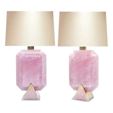 Rocco Lamps By Phoenix For Sale at 1stDibs Quartz Lamp, Brass Decoration, Crystal Lamps, Quartz Rock, Painting Lamps, Art Deco Table, Contemporary Table Lamps, Art Deco Lamps, Meditation Space