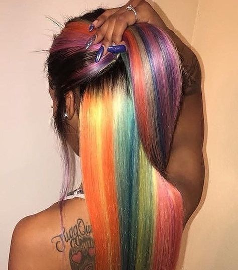 Hair Colorful, Cute Hair Colors, Sew In Weave, Pelo Afro, Big Chop, Hair Laid, Colored Hair, Sew In, Rainbow Hair